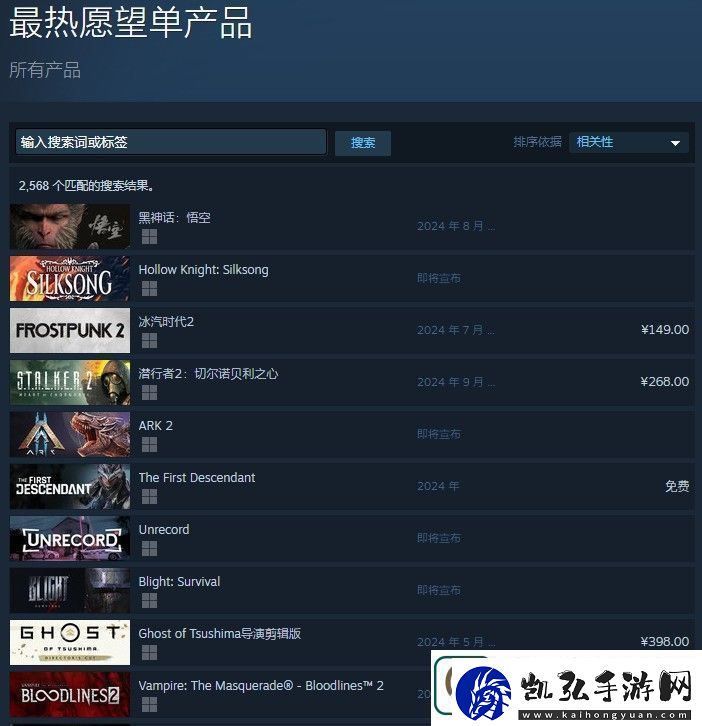 黑神话：悟空成为Steam愿望单榜第一-国产之光实至名归